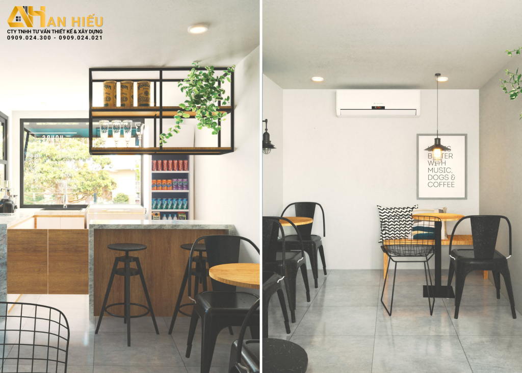 Quán cafe container bố trí nội thất khoa học