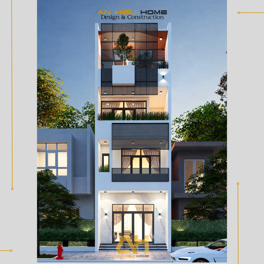 Nhà Phố Hiện Đại 1 trệt 3 lầu ở An Giang